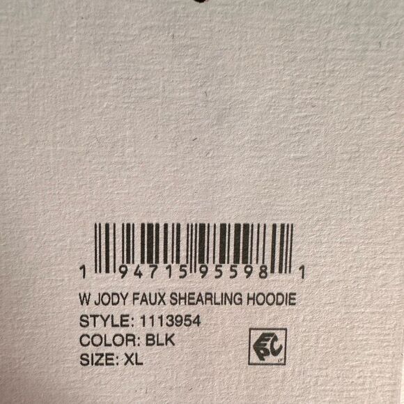 UGG JODY FAUX SHEARLING ZIP UP BLACK HOODIE JACKET WOMEN'S SIZE XL NWT - Picture 7 of 8